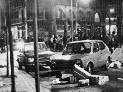 Disturbios en la calle Miracruz de San Sebasti&aacute;n. Imagen del documental &#039;1980&#039;.