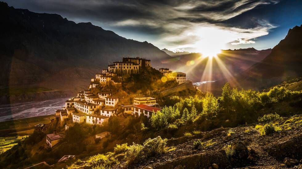 Key Gompa, monasterio budista en el valle de Spiti, en el Himalaya indio.