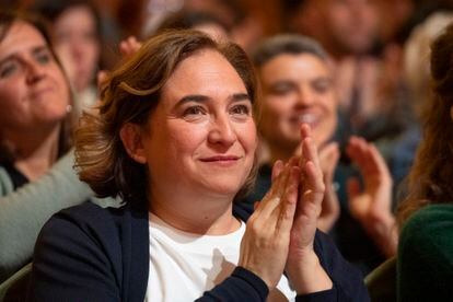 La alcaldesa de la ciudad, Ada Colau, en un acto de Sumar en Barcelona, el pasado sábado.