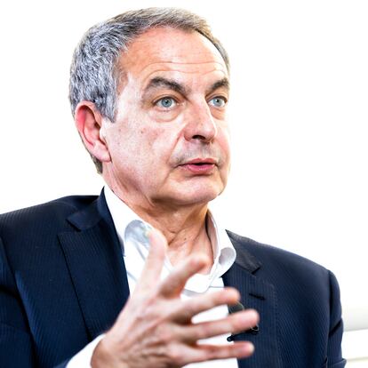 Zapatero, durante la entrevista.