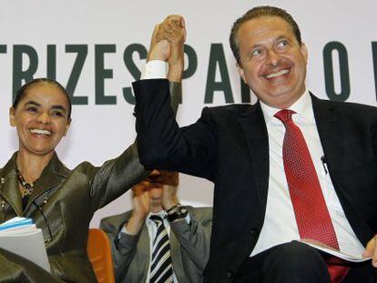 Eduardo Campos y Marina Silva, este lunes en Brasilia.