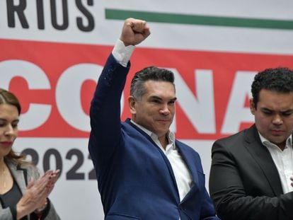 Alejandro Moreno Cárdenas durante el Consejo Político Nacional del PRI.