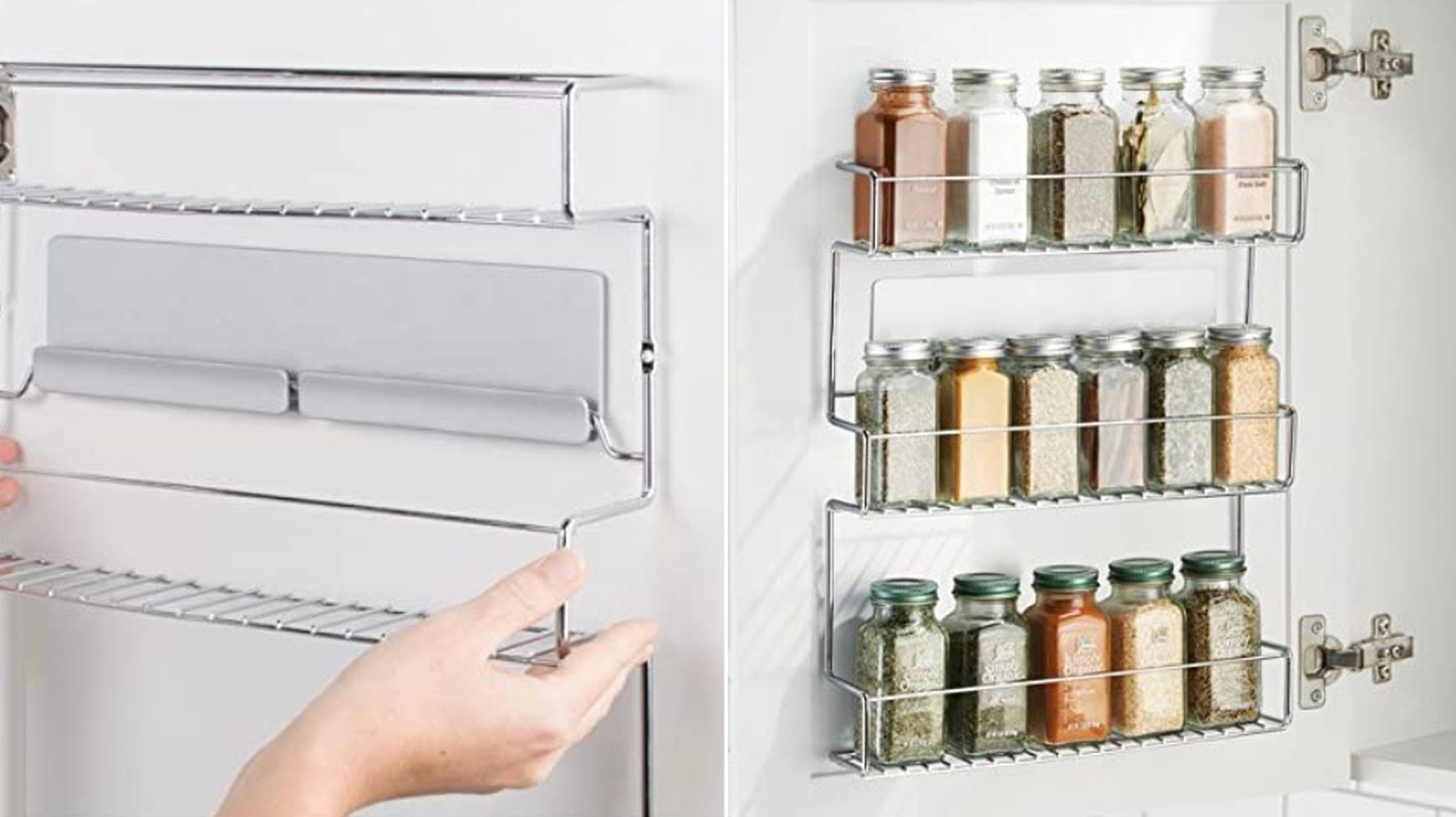 práctico soporte especiero para especias y latas iDesign Organizador de cocina para especias transparente organizador de armarios grande de plástico con 4 niveles 