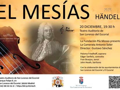 Cartel del concierto 'El Mesías de Händel' cedido por la Fundación Più Mosso