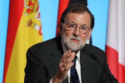 Mariano Rajoy, durante la cumbre europea de Par&iacute;s. 