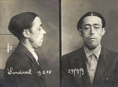 Fotos de la ficha policial de Felipe Sandoval. París, 1925.