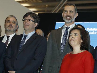 Autoridades en la inauguración del pasado MWC de Barcelona.