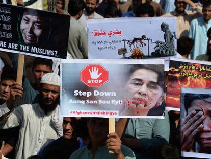 Una protesta en Jalalabad (Afganist&aacute;n) contra la opresi&oacute;n de los musulmanes en Myanmar.