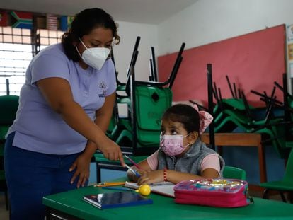 Alumna en una escuela de Yucatán.
