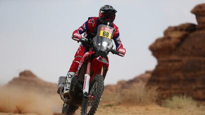 Tosha Schareina, este viernes durante su participación en el Dakar.