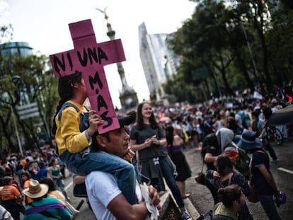 Una manifestación contra la violencia machista en Ciudad de México.