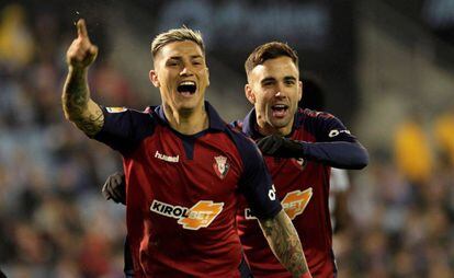 Chimy Ávila celebra su gol al Celta.