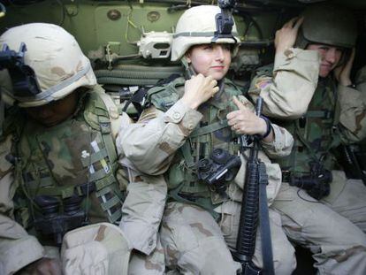 Mujeres militares en Irak.