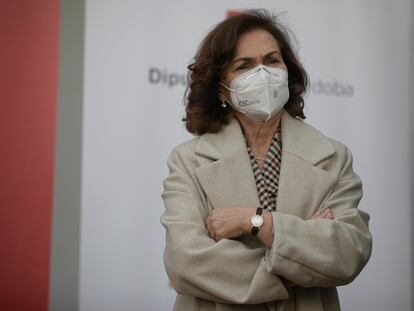 La vicepresidenta primera del Gobierno, Carmen Calvo, este viernes en Córdoba.