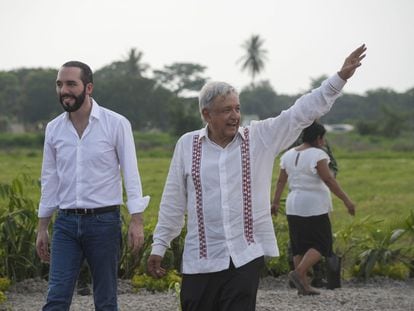 Andrés Manuel López Obrador, Presidente de México, y Nayib Bukele, presidente de El Salvador