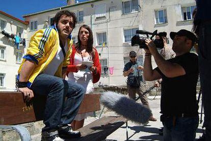 Rodaje del documental sobre el koruño en el barrio coruñés de Labañou.