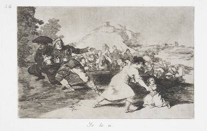 Unos de los 82 desastres de la guerra de Goya titulado