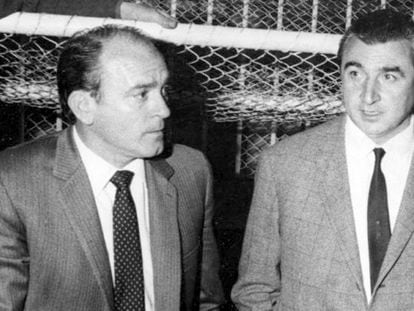 Alfredo Di Stéfano (izquierda) y Miguel Muñoz.