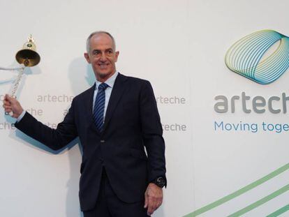El presidente y consejero delegado de Arteche, Alexander Artetxe, en su debut en BME Growth. 