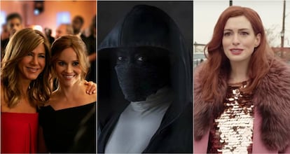 Jennifer Anniston y Reese Witherspoon, en 'The Morning Show'; Regina King, en 'Watchmen'; y Anne Hathaway, en 'Modern Love'.