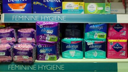 Productos para la regla en un comercio de Perthshire, en Escocia, en 2020.