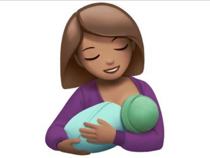 El emoji de la madre dando el pecho de Apple.