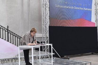 Michelle Bachelet en un acto oficial.
