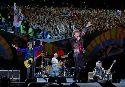 Los Rolling Stones actuando en la Ciudad Deportiva de La Habana, Cuba, en 25 de marzo de 2016. 