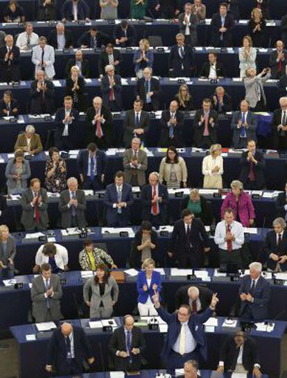 Parlamentarios europeos, en una sesi&oacute;n de septiembre. 
