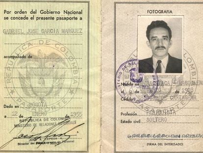 Pasaporte de García Márquez de 1955.