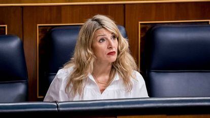 La vicepresidenta segunda y ministra de Trabajo y Economía Social, Yolanda Díaz, en el Congreso.