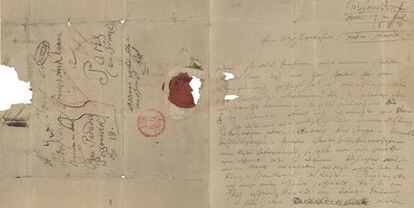 Carta manuscrita de Ludwig van Beethoven encontrada recientemente en el Instituto Brahms de Lübeck (Alemania).