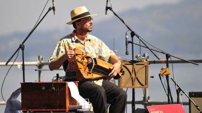 Germán Díaz durante su actuación