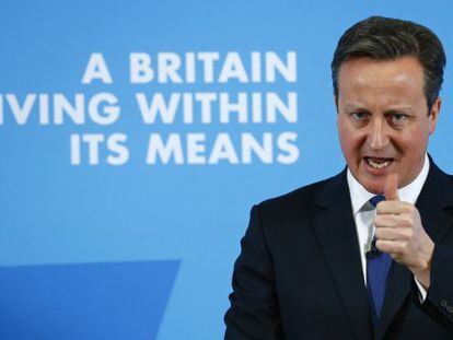 David Cameron presenta su plan económico, este lunes en Nottingham.