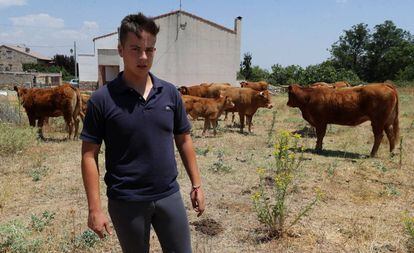 Alberto Fernández, vecino de Las Rozas de Puerto Real con su ganado.