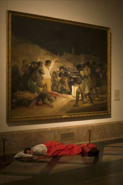 En 2008, Ampudia pasó una noche en el Museo del Prado.