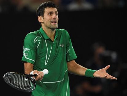 Novak Djokovic en el Open de Australia de 2020.