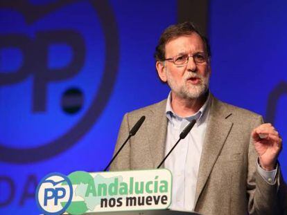 Mariano Rajoy interviene en un acto en Marbella (Málaga).