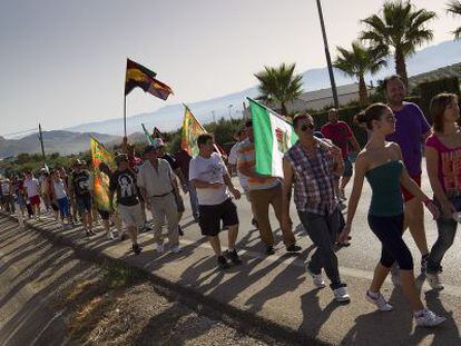 Los jornaleros del SAT inician la marcha desde J&oacute;dar hasta Jimena.