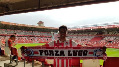 Edgar Marentes en el estadio del CD Lugo.