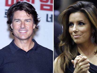 Los actores Tom Cruise y Eva Longoria.