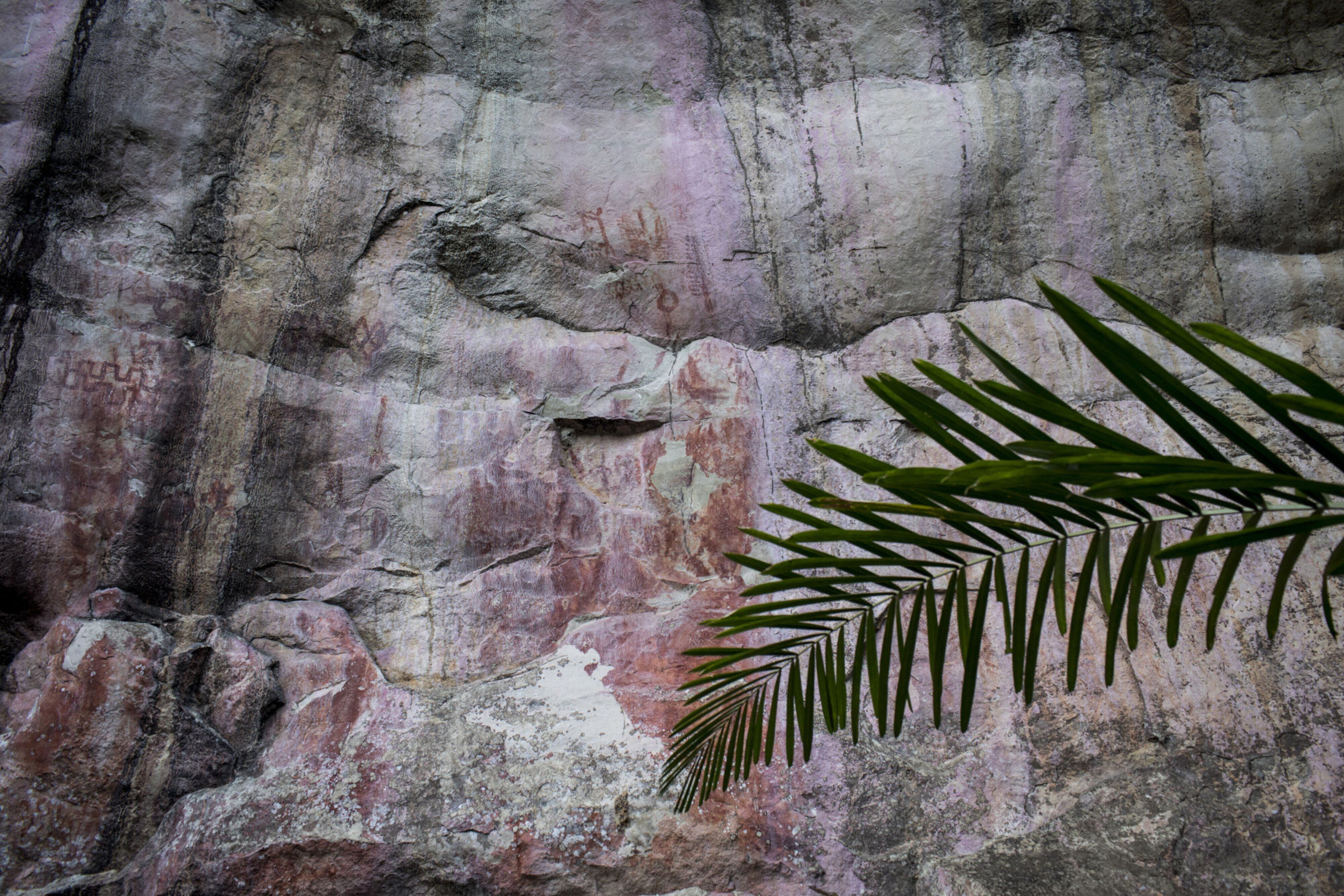 Arte rupestre en un acantilado del Parque de Chiribiquete, en una imagen de archivo.