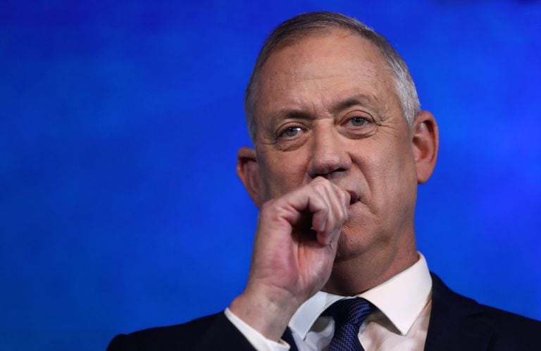 Benny Gantz, presidente del Parlamento de Israel y líder de la coalición Azul y Blanco, el pasado 16 de marzo tras el cierre de urnas.