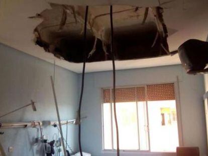 25 pacientes, trasladados por el desplome de un techo en un hospital