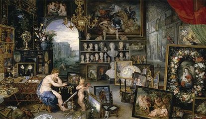 <i>El sentido de la vista</i>, de Brueghel y Rubens (1617, museo del Prado, Madrid).