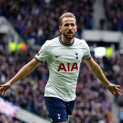 FILED - 11 March 2023, United Kingdom, London: Tottenham Hotspur's Harry Kane celebrates scoring his side's first goal during the English Premier League soccer match between Tottenham Hotspur and Nottingham Forest. Harry Kane is said to be at the top of Real Madrid's transfer list to replace Benzema instead of Kai Havertz. Photo: John Walton/Press Association/dpa
John Walton/Press Association/Dp / Dpa
  (Foto de ARCHIVO)
11/03/2023 ONLY FOR USE IN SPAIN
