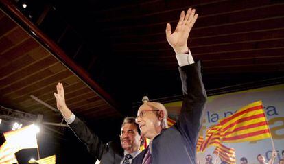 El presidente de la Generalitat, Artur Mas, y el candidato de CiU a la presidencia del Gobierno, Josep Antoni Duran Lleida.