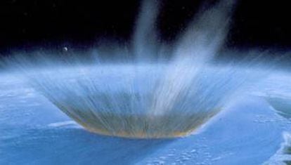 Representación del impacto de un asteroide.