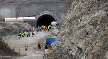 Boca del t&uacute;nel que est&aacute; construyendo Iberpotash en la comarca del Bages.