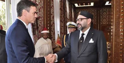 Pedro Sánchez junto al Rey de Marruecos, Mohammed VI, en noviembre de 2018. 